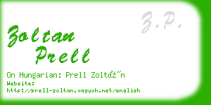 zoltan prell business card